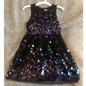 Girls black sequin dress
